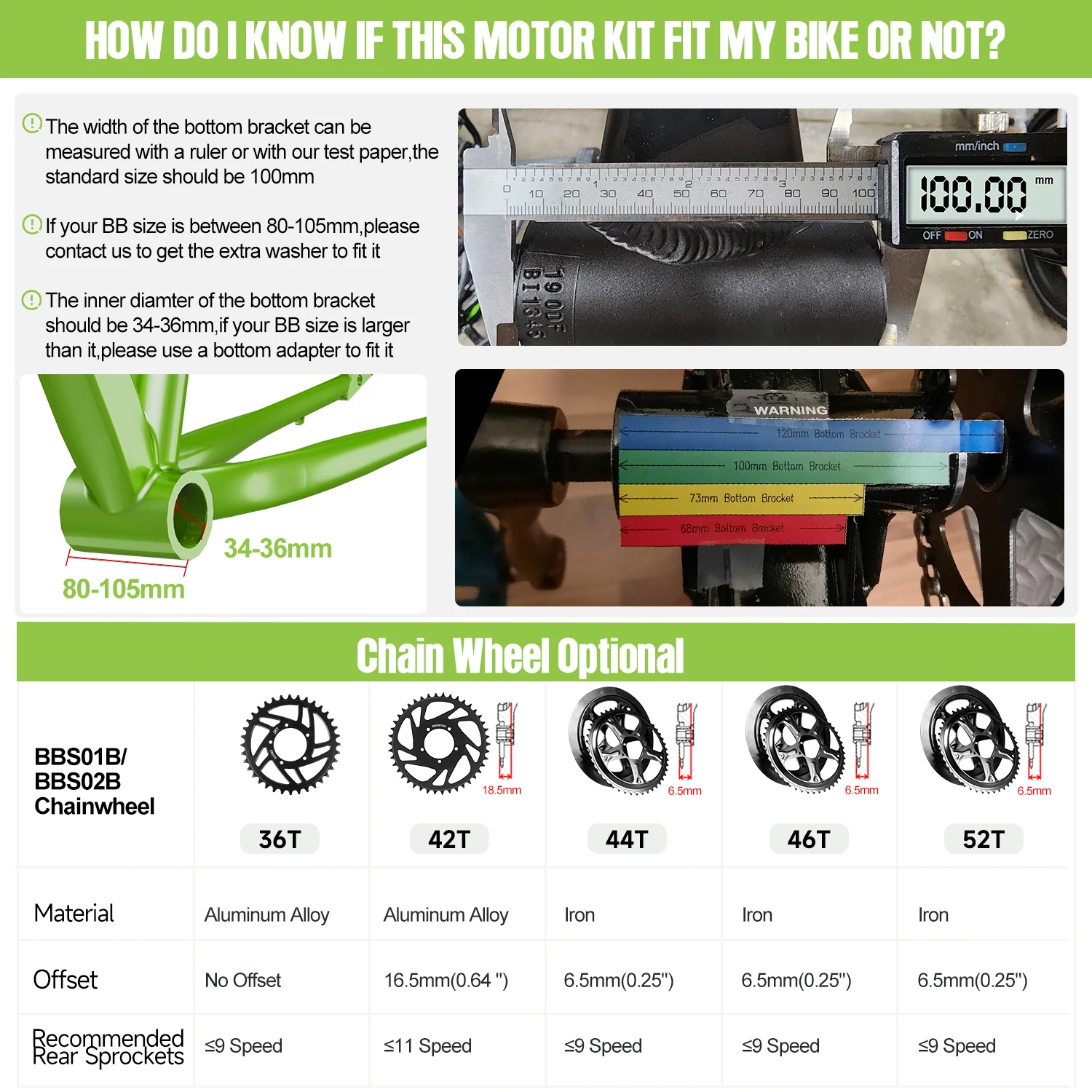 Bafang 750W BBS02B Ebike Conversion Kit with Battery