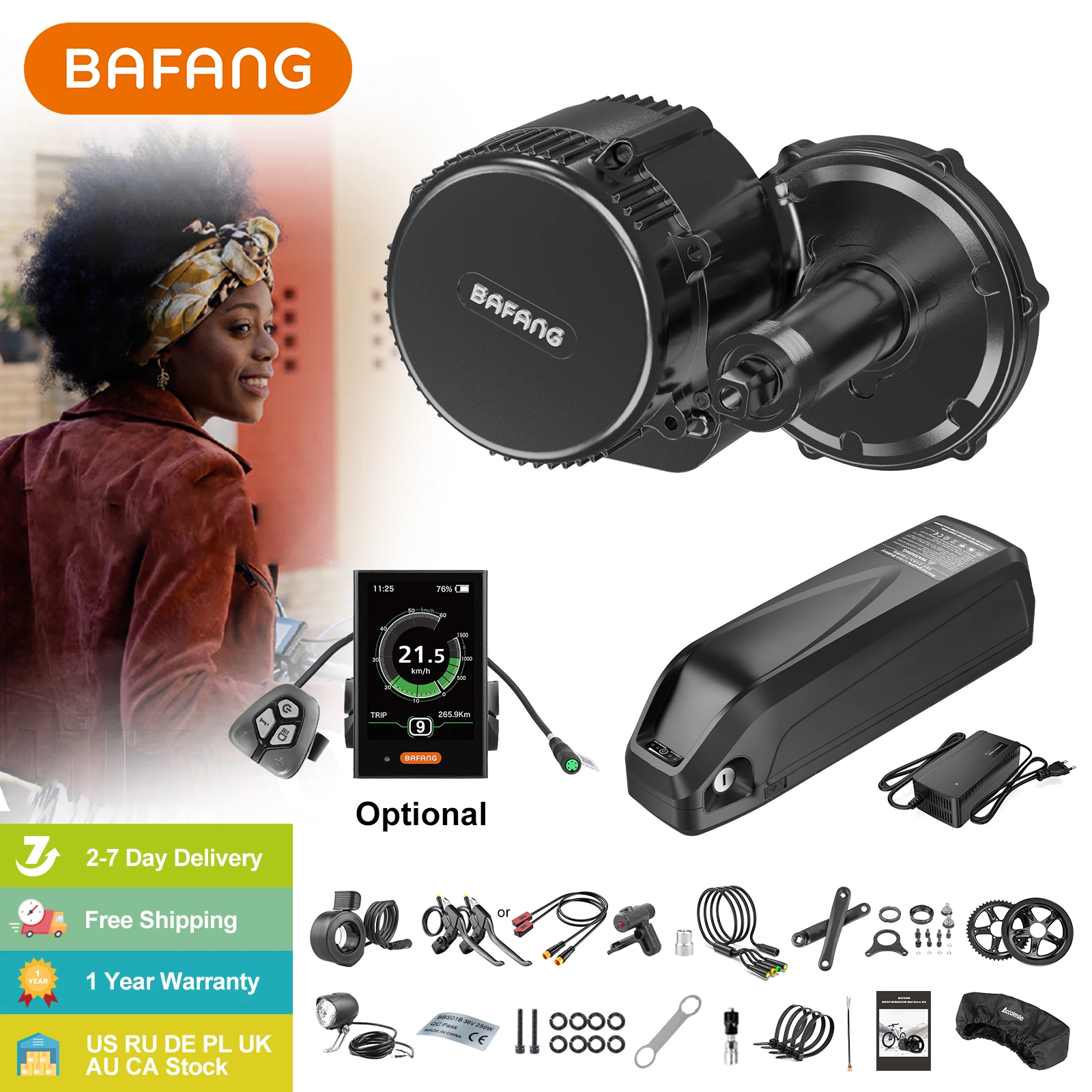 BAFANG Mid Drive Ebike Conversion Kit with Battery