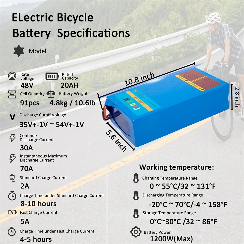 High Performance 36V 48V Ebike Battery with Charger