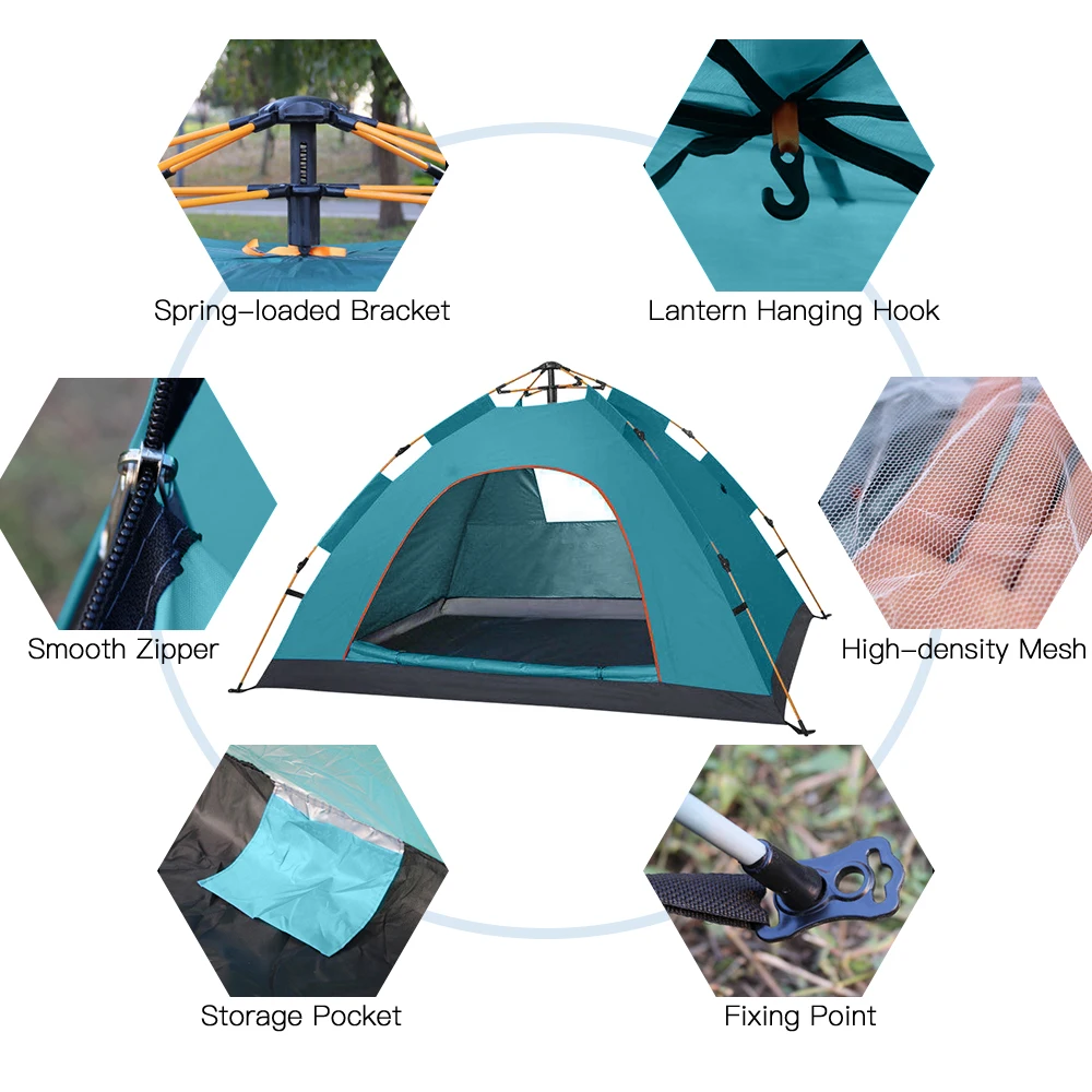 Portable Water Resistant Instant Camping Tent for Families
