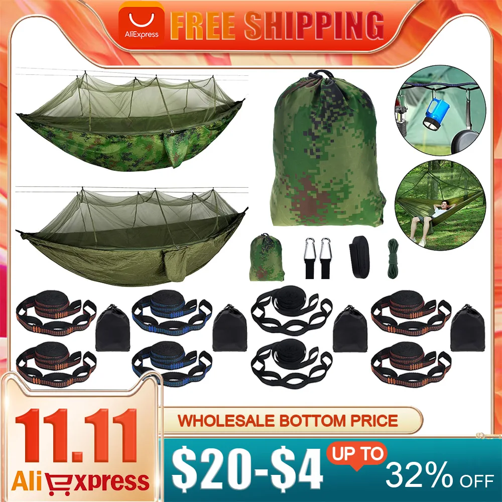 Portable Camping Tent Hammock with Mosquito Net