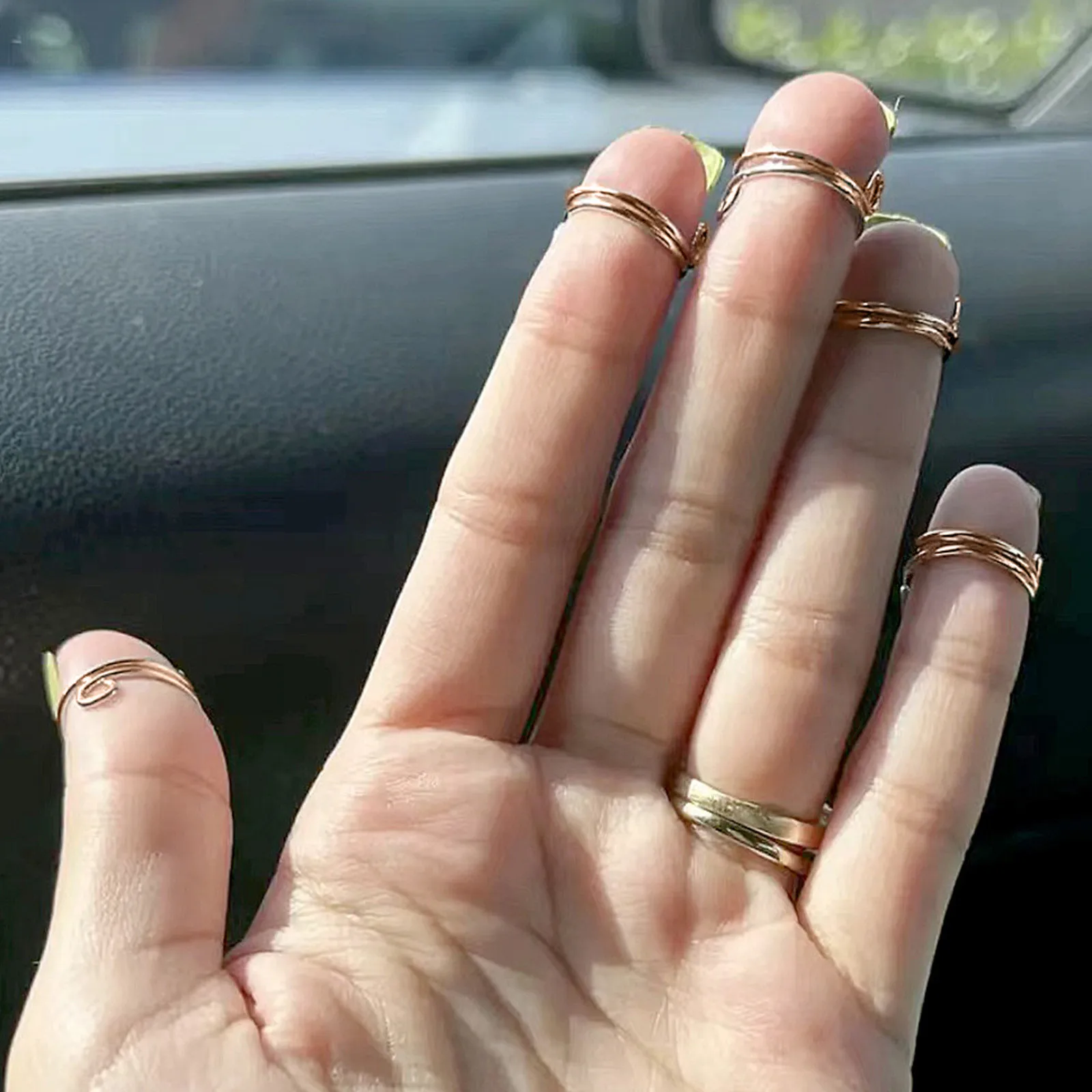 Adjustable Non Tarnish Ring Set for Halal Nails
