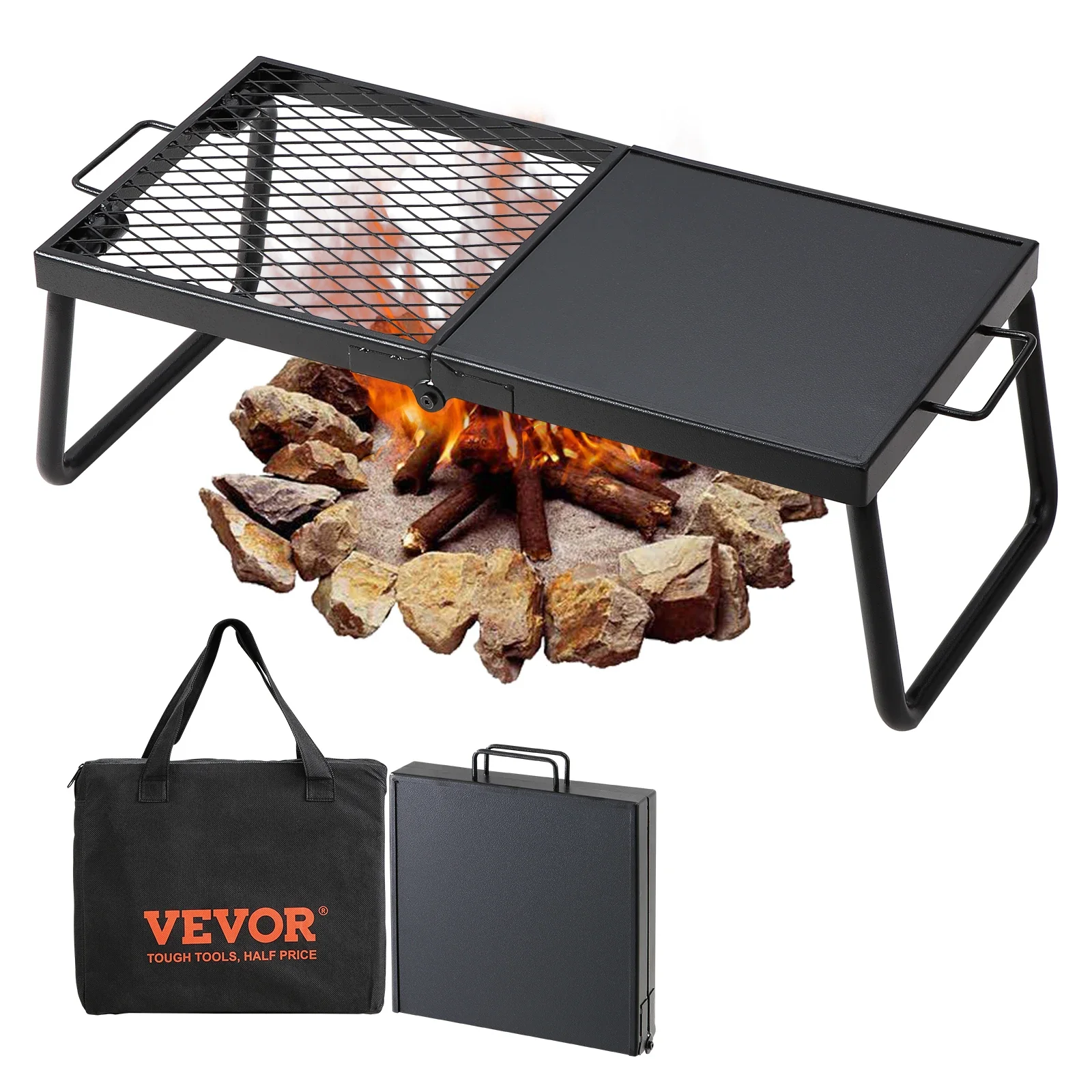 Portable Folding Campfire Grill for Outdoor Cooking